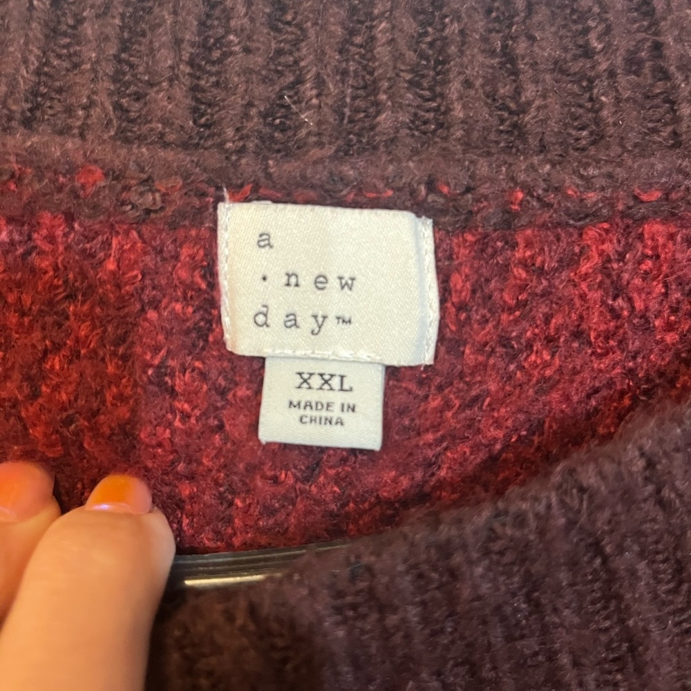 a new day| Deep Burgundy and Red Sweater Women’s XXL - Picture 4 of 4